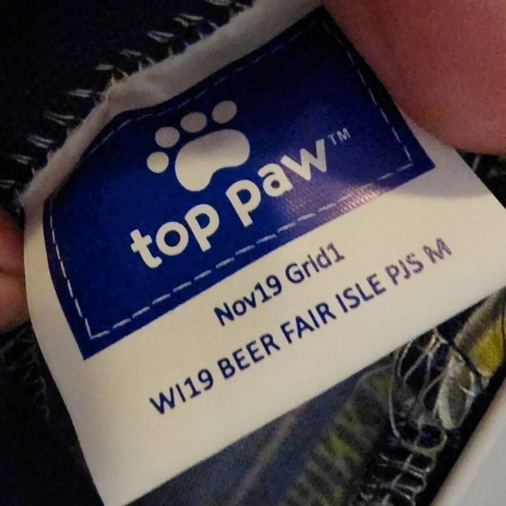 NWT Top Paw Thanksgiving Christmas Fair Isle Dog Pajama PJ'S Holiday Pet Clothes